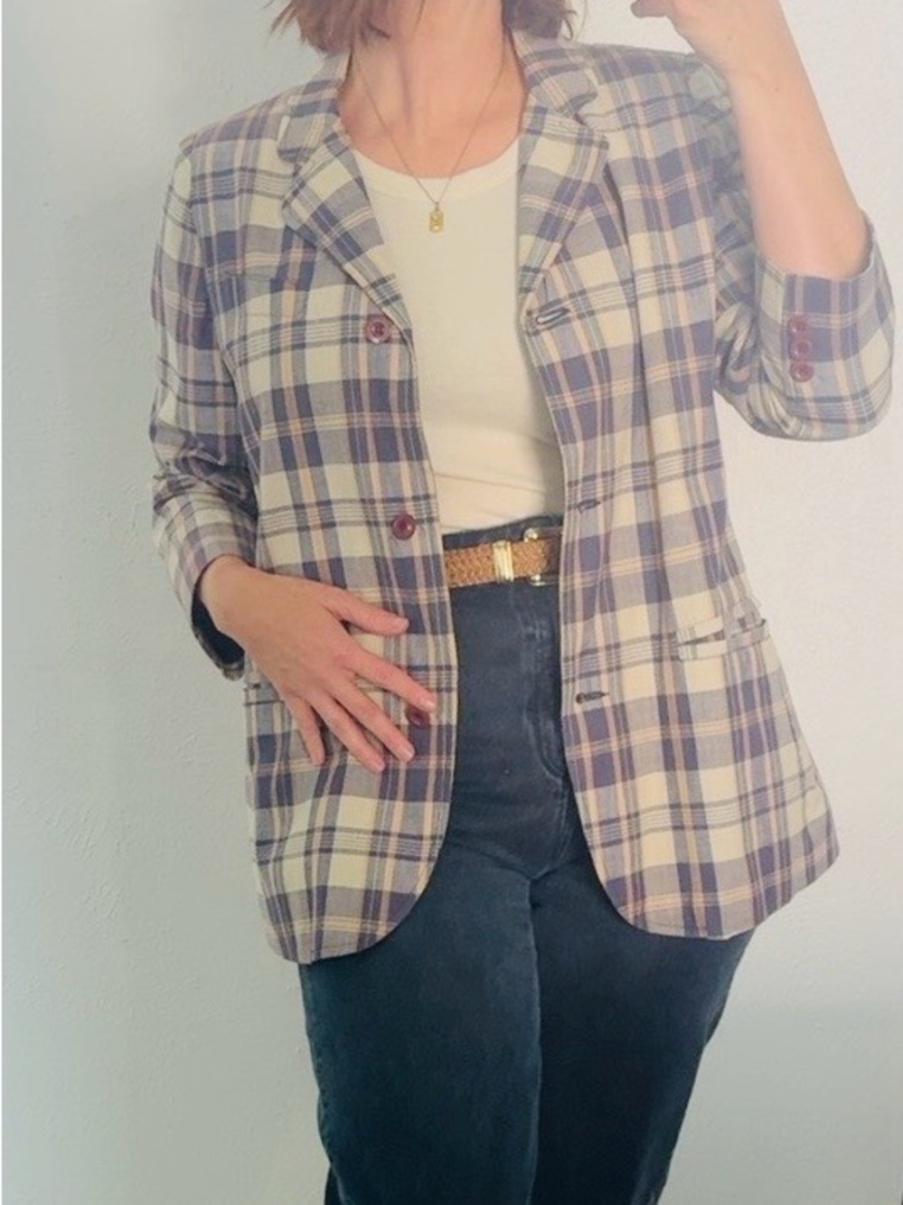 Vintage Polo Jeans Co Ralph Lauren Plaid Blazer Y2K